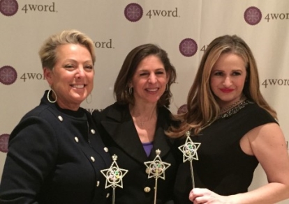 At the 4word gala with Founder Diane Paddison (center) and Baylor University associate professor Dr. Sarah-Jane Murray (right).